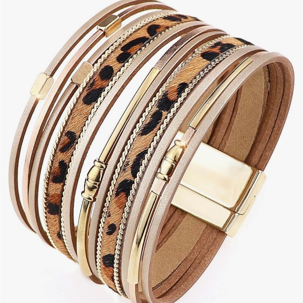 Leopard Print Multi-Layer Bracelet